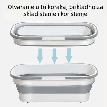 Sklopiva kanta za mop, pravokutnog oblika, s posudom za ispiranje, plastična, velika zapremina, za kućnu upotrebu