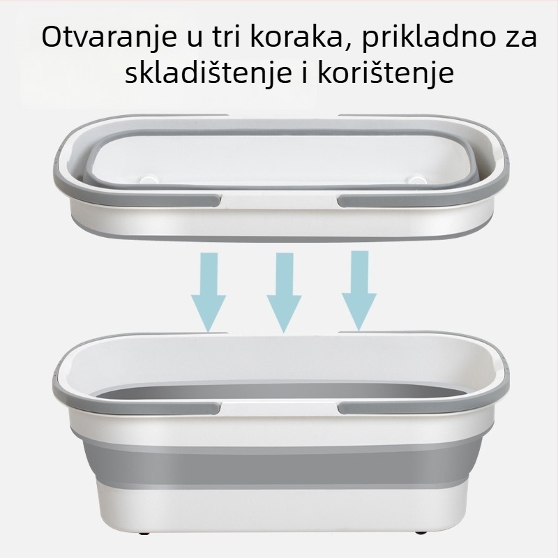 Sklopiva kanta za mop, pravokutnog oblika, s posudom za ispiranje, plastična, velika zapremina, za kućnu upotrebu