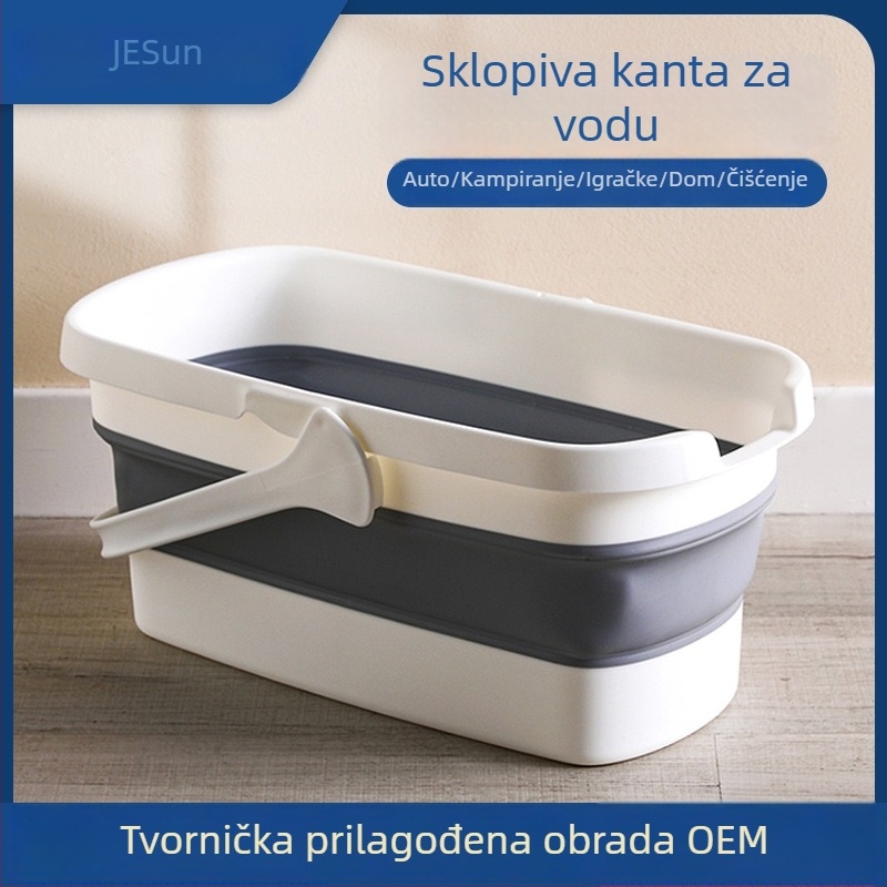 Sklopiva kanta za vodu za kućnu upotrebu, kanta za mop, prijenosni pravokutni spremnik za pohranu, antibakterijski plastični