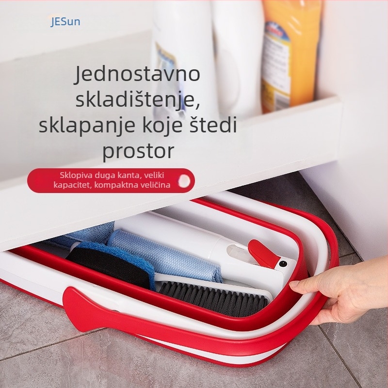 Sklopiva kanta za vodu za kućnu upotrebu, kanta za mop, prijenosni pravokutni spremnik za pohranu, antibakterijski plastični