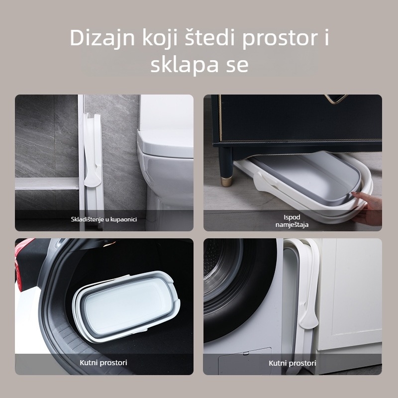 Sklopiva kanta za vodu za kućnu upotrebu, kanta za mop, prijenosni pravokutni spremnik za pohranu, antibakterijski plastični