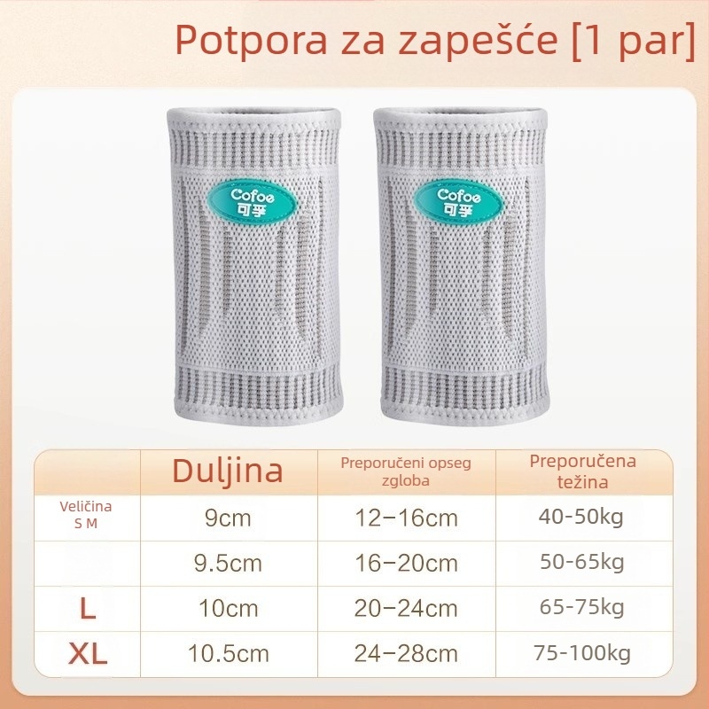 Zaštita zgloba zapešća – udobna sportska zaštita, podrška zglovu za muškarce i žene
