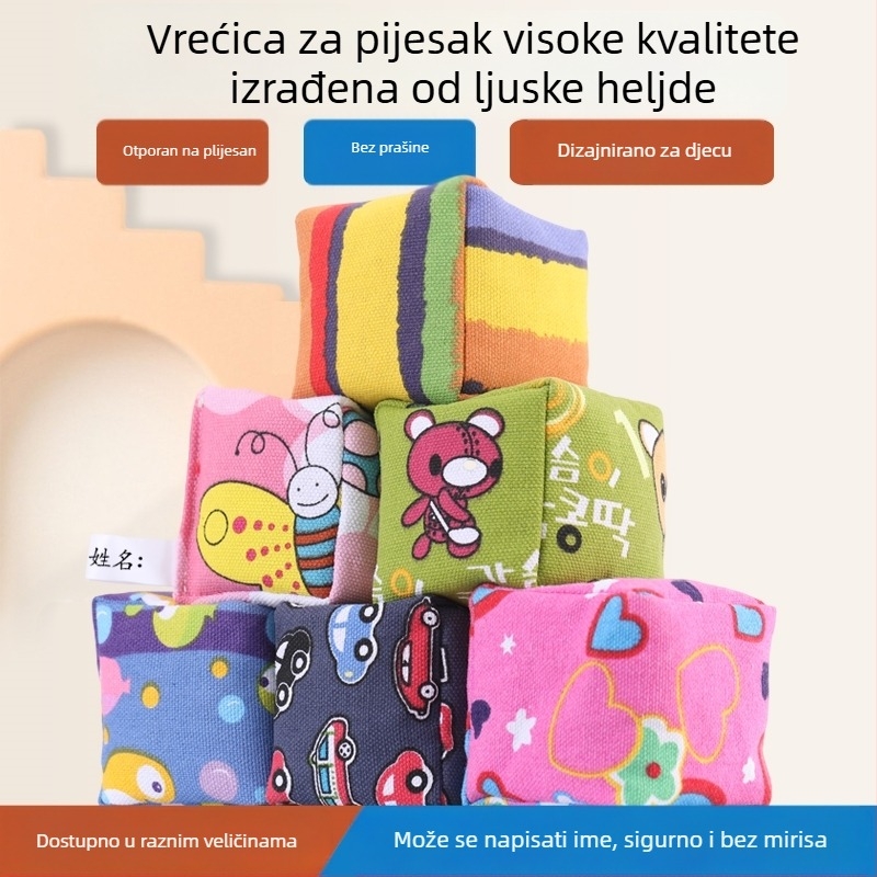 Dječja igra bacanja vrećice s pijeskom od debelog platna, ručno izrađena za predškolce i osnovnoškolce