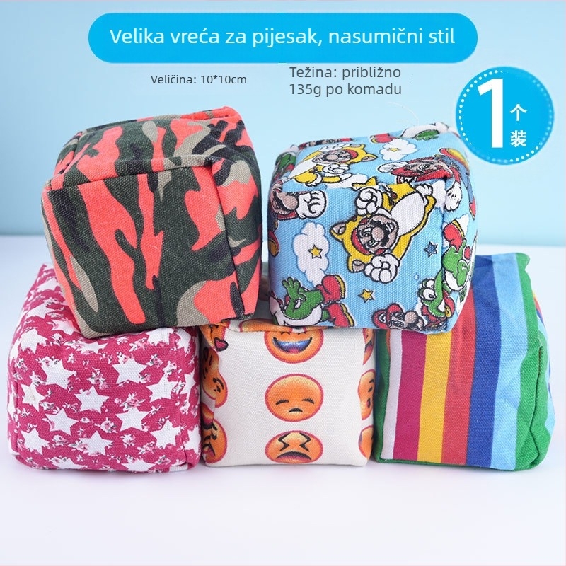 Dječja igra bacanja vrećice s pijeskom od debelog platna, ručno izrađena za predškolce i osnovnoškolce
