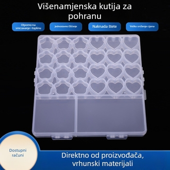 Geometrijska debela PP kutija za stol s velikim kapacitetom i fiksnim pretincima za izlaganje materijala za manikuru