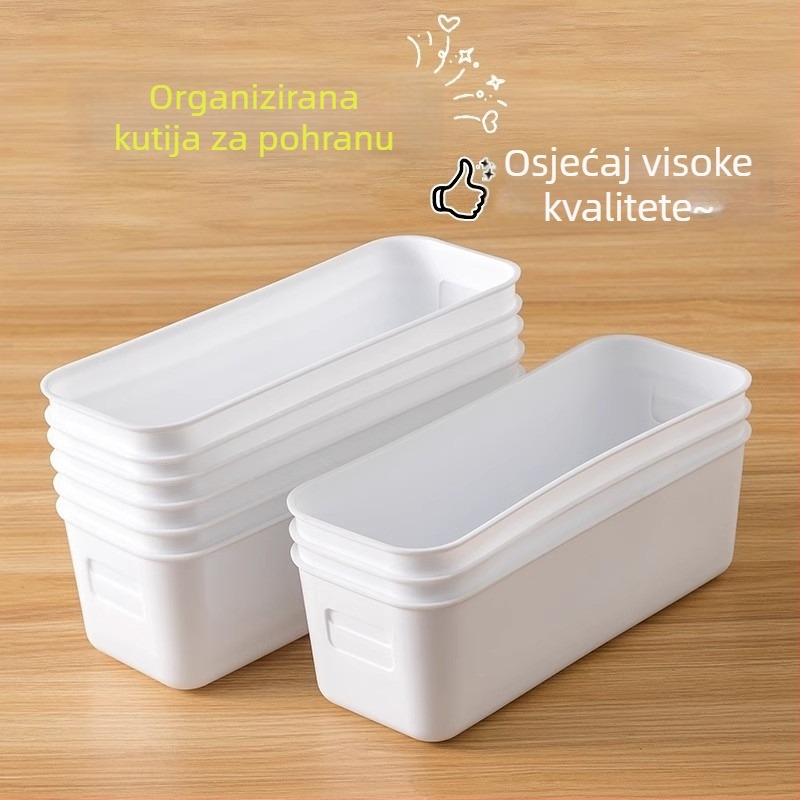 Pravokutna plastična kutija za ladicu, za kozmetiku, grickalice i sitnice – kapacitet 2 L