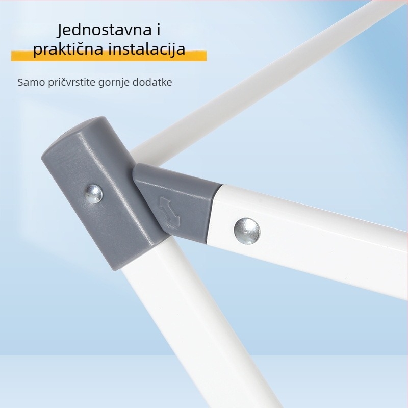 Podni sklopivi stalak za sušenje odjeće, proširiv i teleskop, bez montaže, tri razine