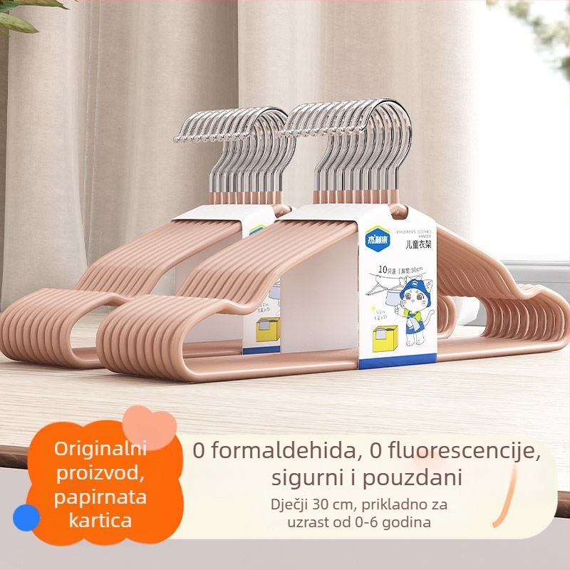 36 cm debeli vješalica za odjeću za djecu 7–12 godina – protuklizna, s konkavnim oblikom za sušenje