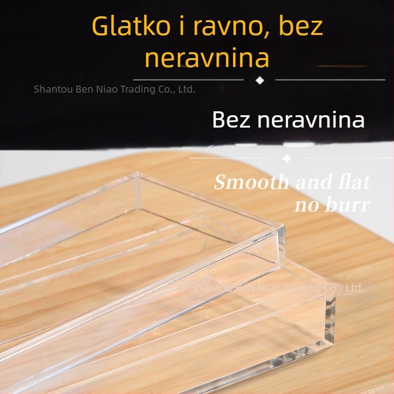 Plastična kutija za hranu, prozirna, uskog i dugog oblika, za stolno skladištenje i darovnu ambalažu, s čvršćim stijenkama