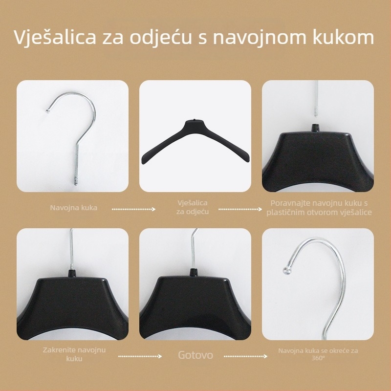 Huabin plastične protivklizne vješalice za muška odjela, debeli vješalice, pakiranje 45 komada