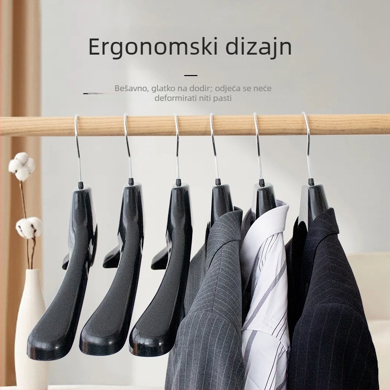 Huabin plastične protivklizne vješalice za muška odjela, debeli vješalice, pakiranje 45 komada