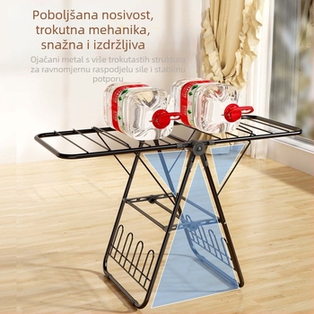 Mini sklopivi stalak za sušenje rublja za dom, dječja verzija, bez montaže, crni krilni držač za prozor