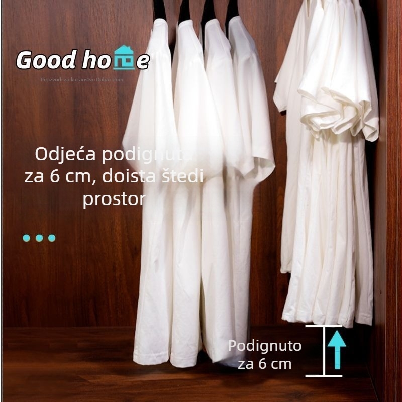 Dječja vješalica za odjeću s kratkim vratom, štedi vertikalni prostor, flokirana površina, protuklizna, bez tragova