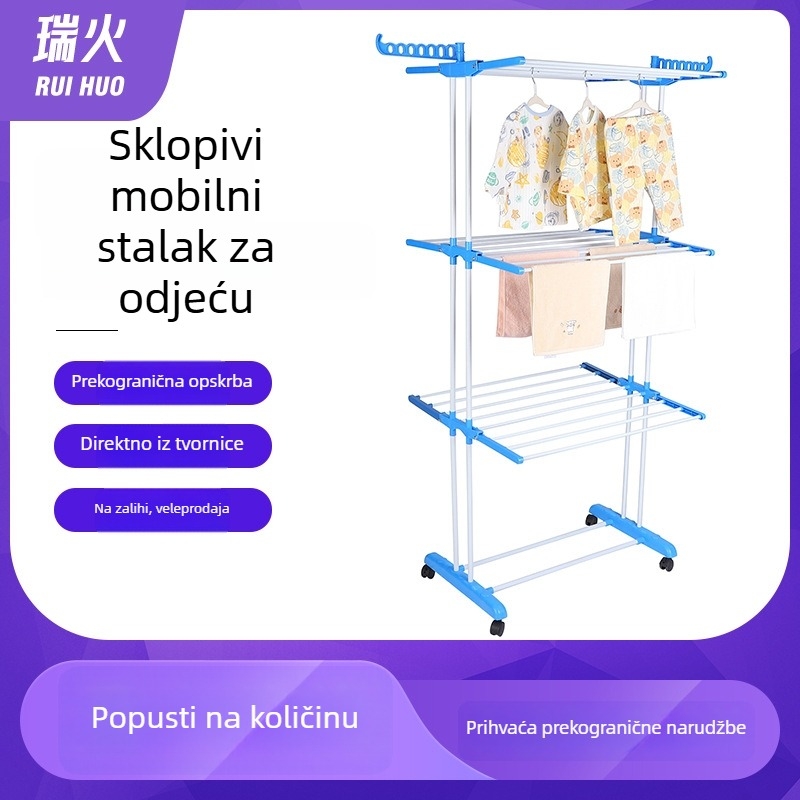 Podna sušilica za ručnike i odjeću, sklopiva s oblikom krila, pogodna za kupaonicu i organizator za pelene bebe