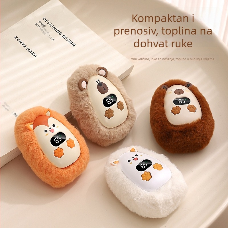 Punjivi grijač za ruke, plišani mini grijač za ruke, kompaknog dizajna