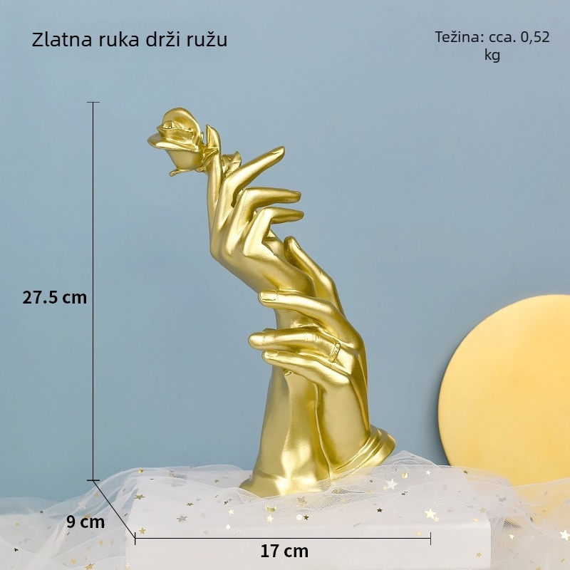 Skandinavskog stila ružičasta smola – moderna minimalistička dekorativna figurica za TV komodu, blagovaonu i dnevni boravak