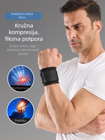 Prozračna zapešćna traka s upijajućom tvari i zaštitom tetiva, pogodna za badminton, košarku i trening