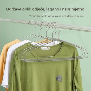 Vješalica za odjeću od nehrđajućeg čelika s bezšavnim zaštitom ramena, za kućnu upotrebu, debela i ojačana za sušenje odjeće.