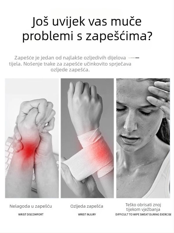 Traka za zglob za badminton s upijajućim ručnikom, unisex, sportski dodatak