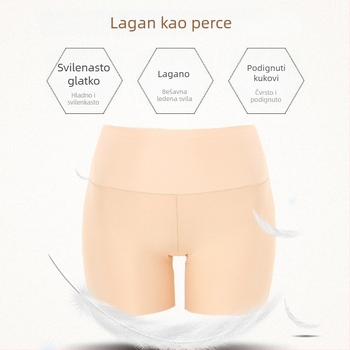 Ženske bezšivne gaćice s visokim strukom i integriranim zaštitnim šorcima, prozračni Ice Silk materijal