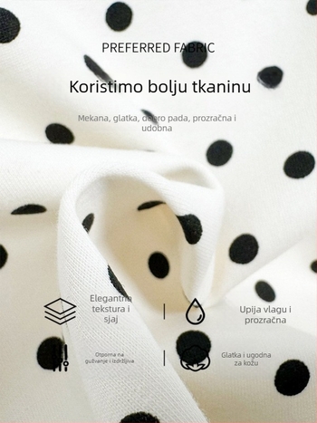 Ženska kremasto-bijela suknja s točkama, proljeće 2026, mješavina pamuka i poliestera, A-linija, kratka suknja, ležerni stil
