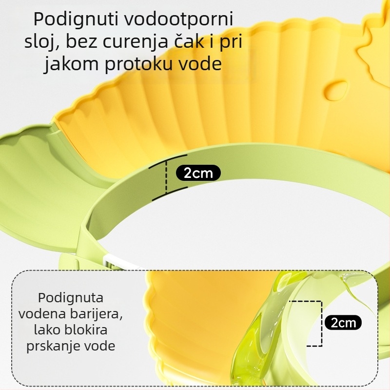 Kapa za bebe za pranje kose, vodootporna zaštita ušiju, podesiva kapa za kupanje