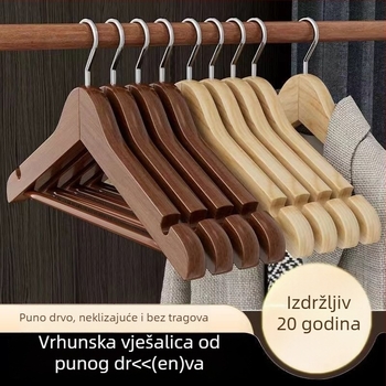 Masivna drvena vješalica za odjeću, bez tragova i protuklizna, za garderobu