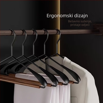 Kovana vješalica od željeza i bukova drveta, debeli rameni dizajn, protuklizna, bez tragova, vintage stil, za dom ili trgovinu
