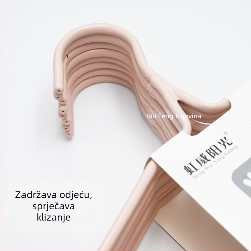 Ojačane plastične vješalice sa bezšavnim dizajnom, zaštita ramena, za pohranu odjeće kod kuće i u studentskom domu