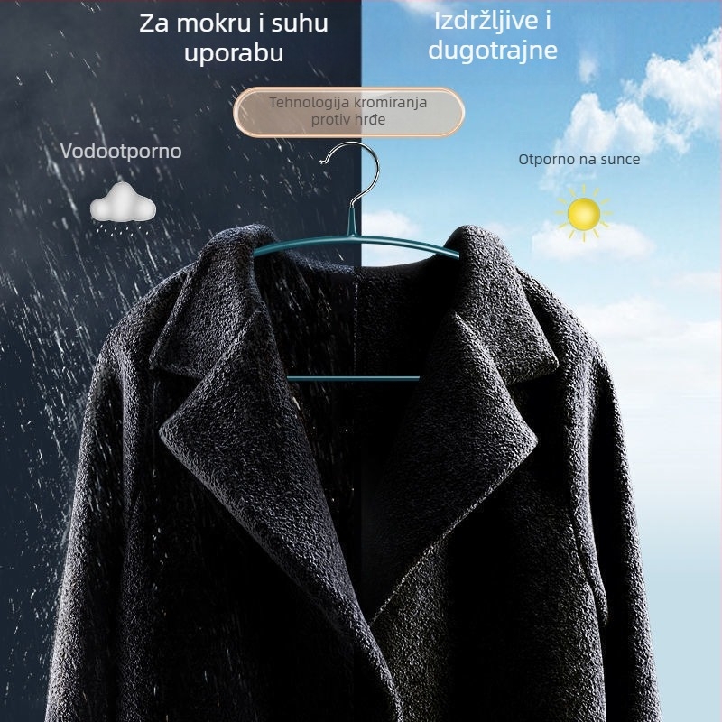 Metalna vješalica za odjeću za kućnu upotrebu, bezšivna i protuklizna.