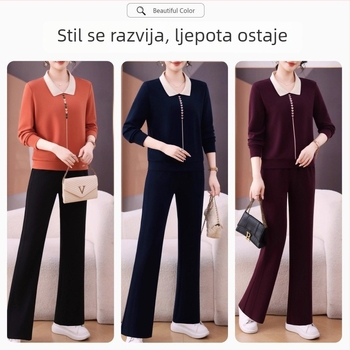 Ženski dvodjelni jesenski komplet s dugim rukavima, udoban sportski stil, početak jeseni 2025