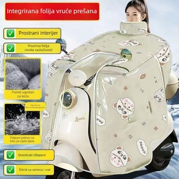 Potpuno vodootporna zaštita od kiše s otporom na vjetar, debeli zimski pončo-stil zaštita za električna vozila