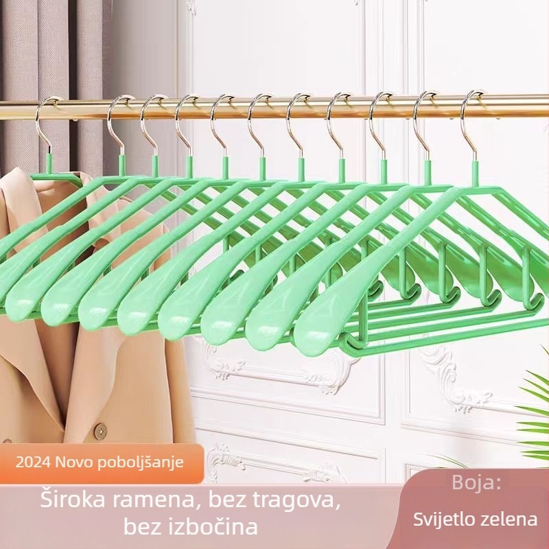 Kuke za odjeću s širokim ramenima, plastično premazane, protuklizne, kućna upotreba, set od 5 komada