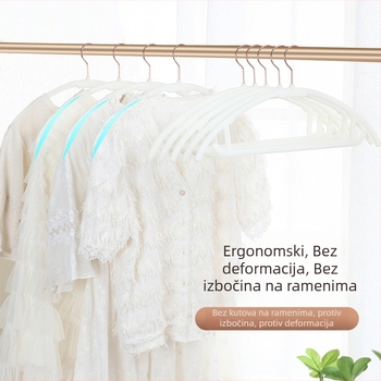 Flokirana vješalica s polukružnim oblikom, protivklizna, bez tragova na ramenima, čvrsta lukasta vješalica za garderobu
