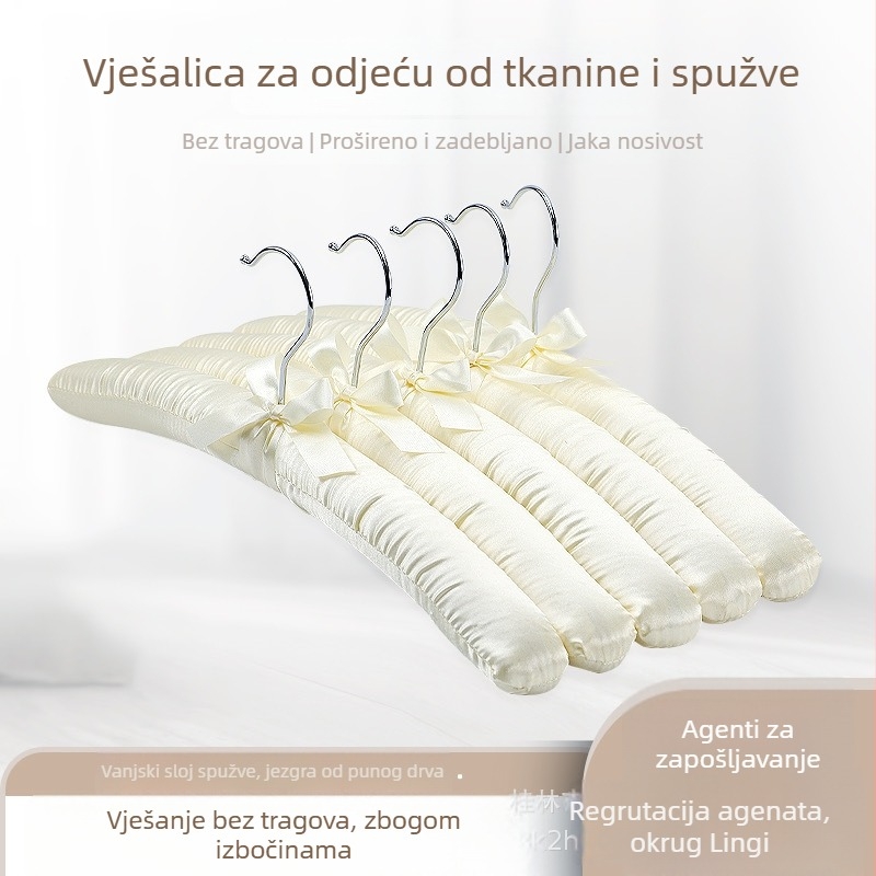 Lagane luksuzne vješalice za odjeću s platnenom presvlakom, bez tragova na tkanini, za kućnu upotrebu, s pjenušavim slojem