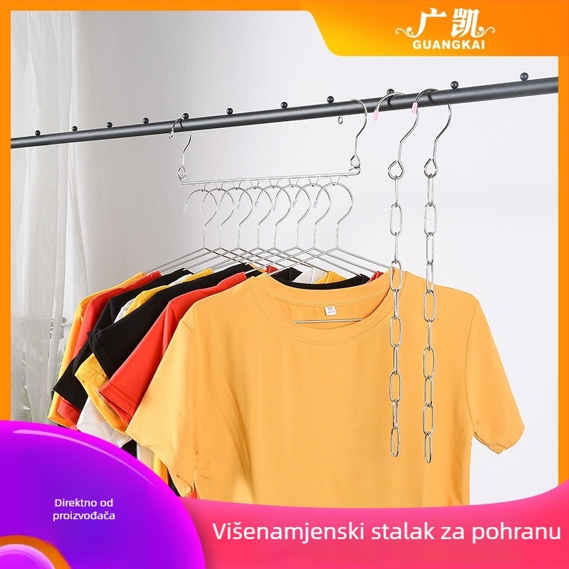 Kućna višestruka vješalica za odjeću s regalom za sušenje, garderobom, sklopnim kopčama, držačem za hlače i magičnom kukom za pohranu