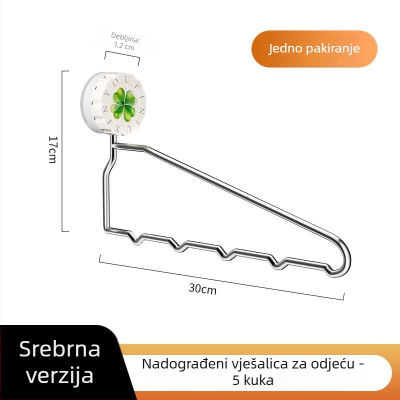 Putni stalak za sušenje odjeće s usisnom čašom – pričvršćivanje na prozor bez bušenja, za kupaonicu