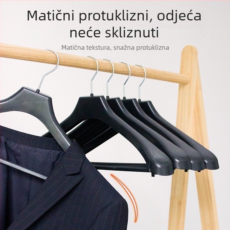 Plastična vješalica za odijela s debelim širokim ramenima, protivklizna, za sušenje