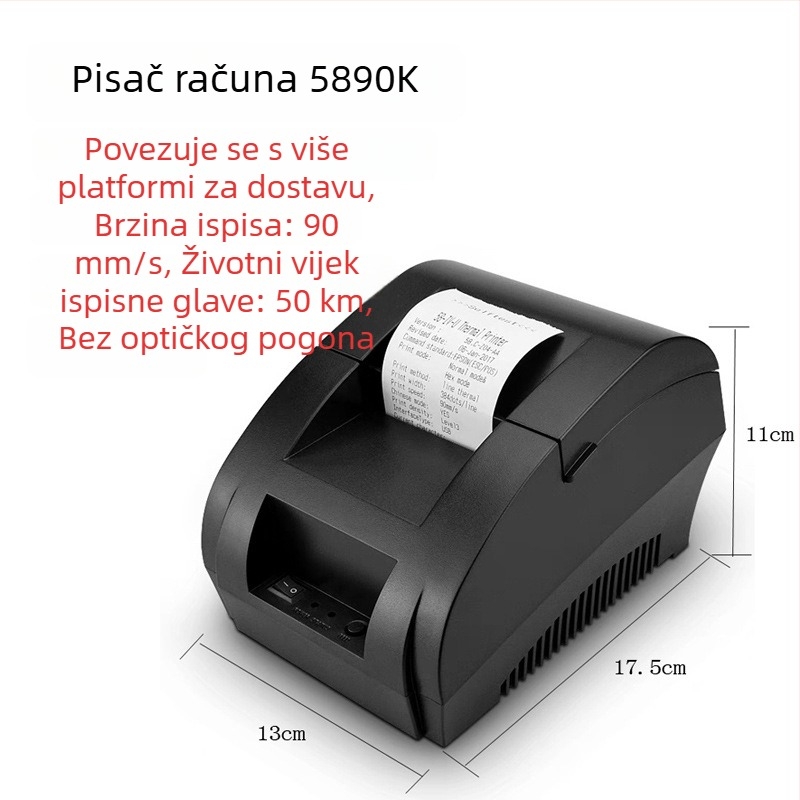 58 mm termični pisač računa za kuhinju i dostavu – potpuno automatsko prihvaćanje narudžbi, blagajna i upravljanje zalihama