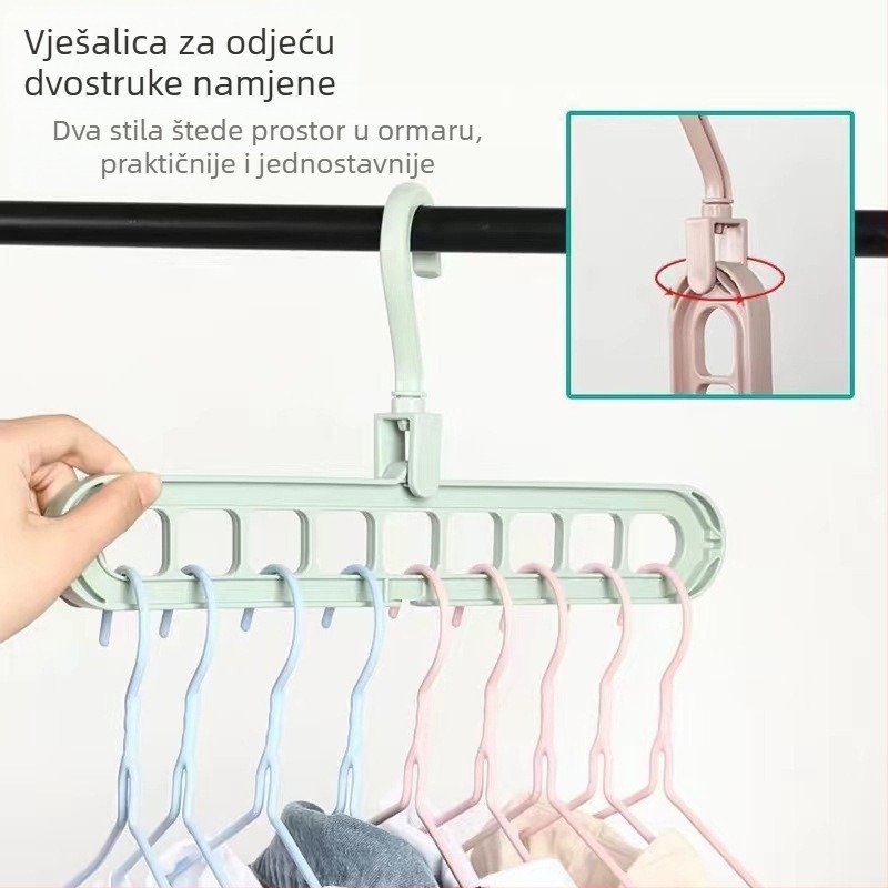 Multifunkcionalna vješalica za odjeću s devet otvora i stalak za sušenje za kućnu upotrebu