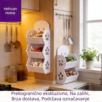 Zidni 3-slojni regał za kuhinju i kupaonu, višenamjenski organizator