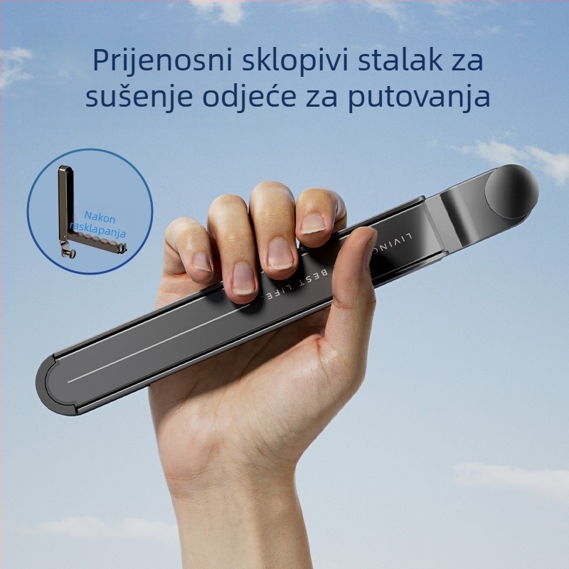 Sklopiva kuka za vrata, bez bušenja, prijenosni sušilo za odjeću, šipka za odjeću