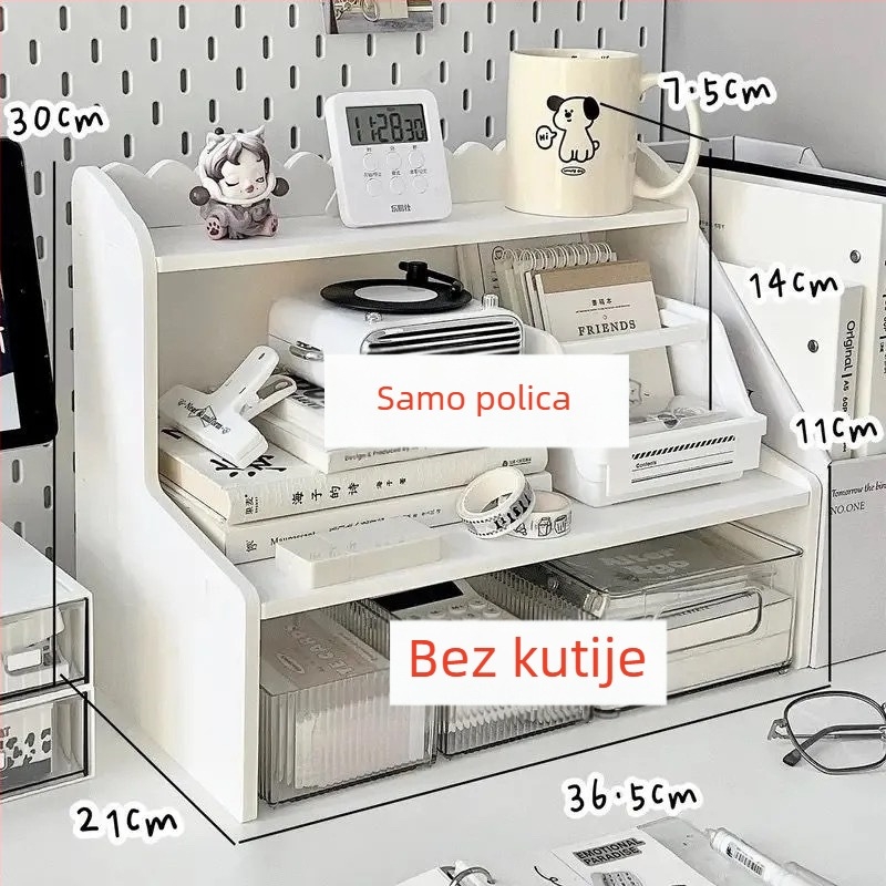 Stolni organizator za pohranu s podignutom policom, police za knjige za ured