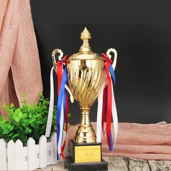 Prilagodljivi metalni trofej za školski dan sporta i natjecanje osoblja vrtića, s otisnutim logom