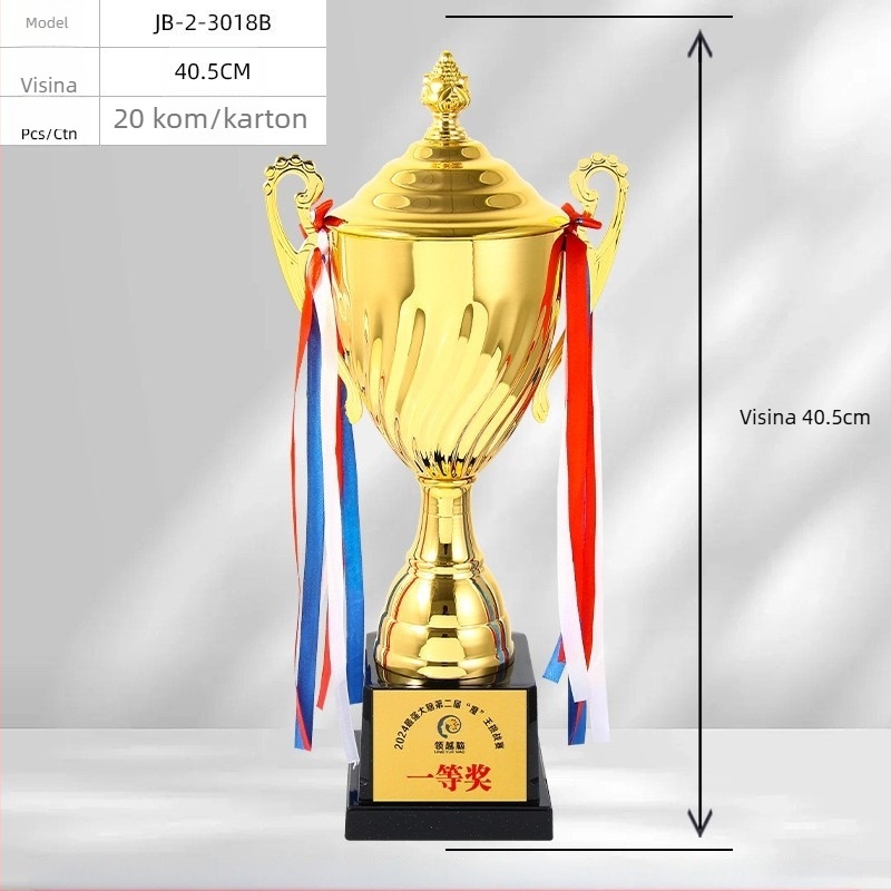 Prilagodljivi metalni trofej za školski dan sporta i natjecanje osoblja vrtića, s otisnutim logom