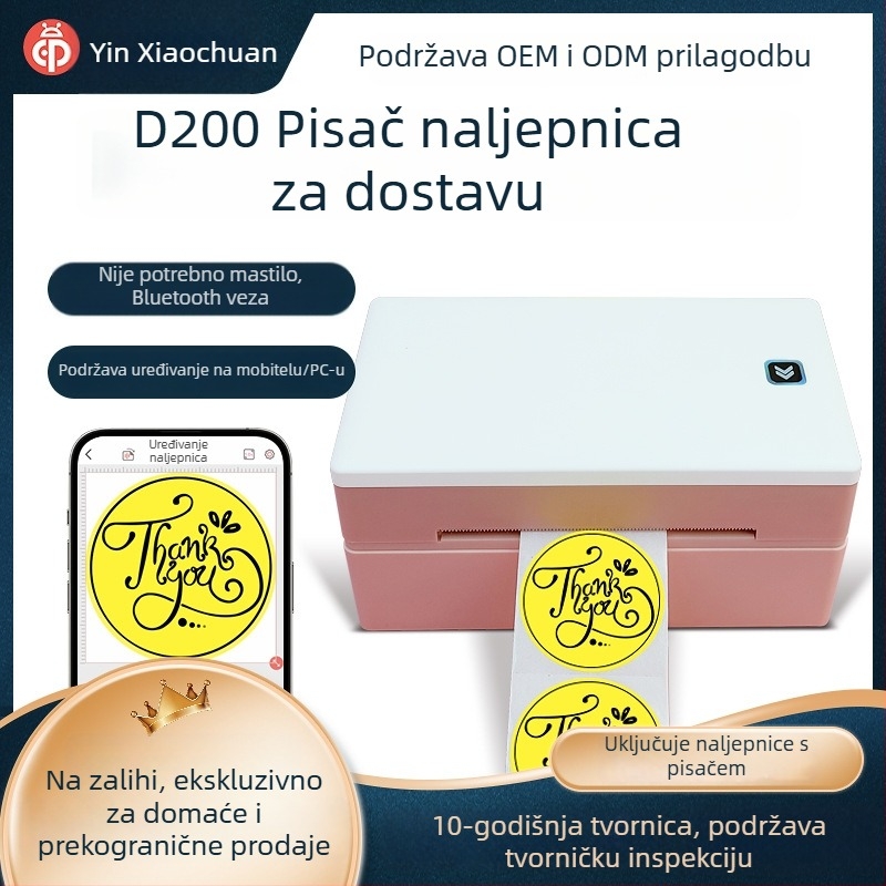 Prijenosni Bluetooth termični pisač naljepnica za otpremu i bar kodove