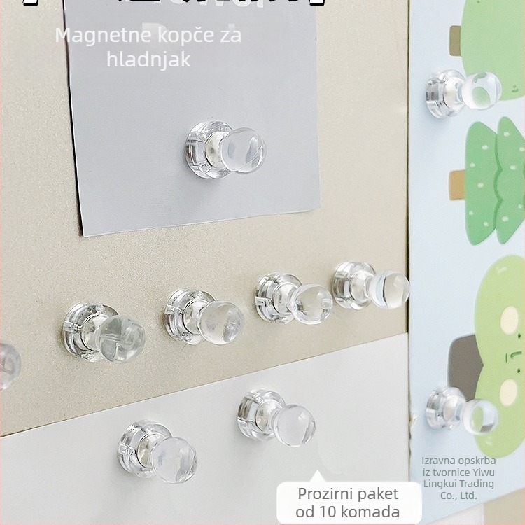 Male prozirne magnetske pločice za hladnjak, magnetske iglice, magnetske naljepnice za poruke, magnetske fotografije, minimalističke dekorativne kopče
