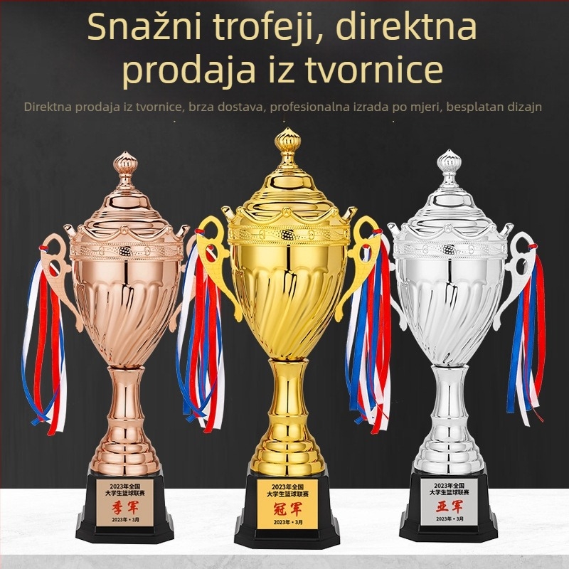 Metalni pehar za sportska natjecanja: ples, košarka i taekwondo; prilagodljiva nagrada za djecu i učenike