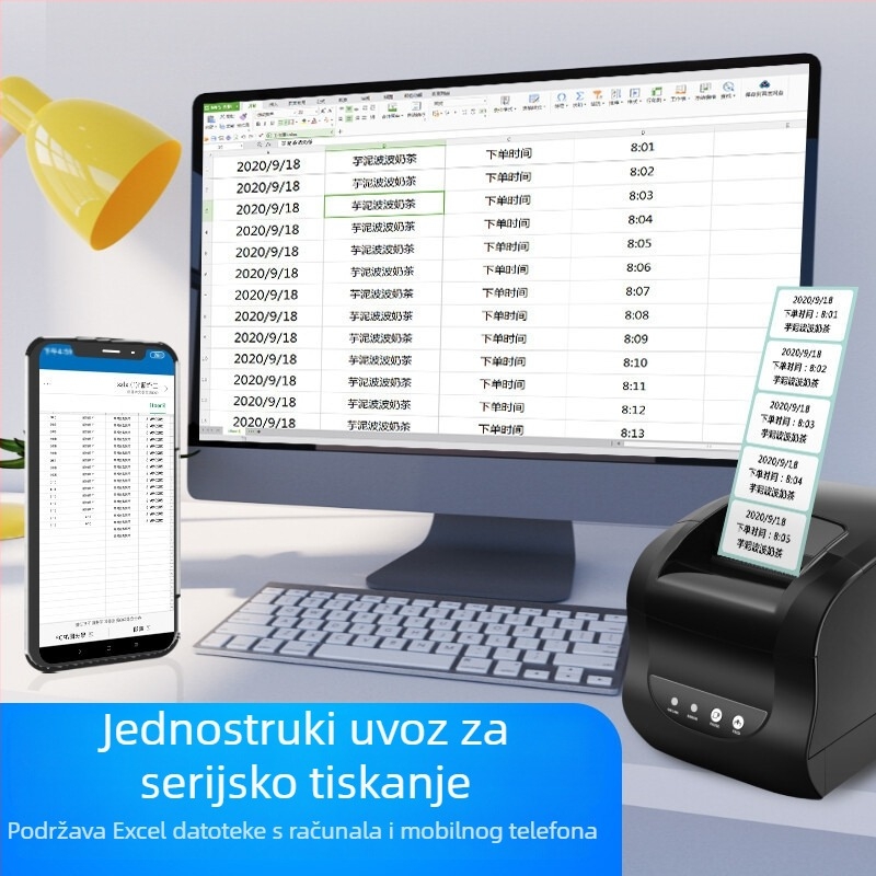 XP-365B termični pisač barkodova za samoljepljive etikete za odjeću i police s Bluetoothom