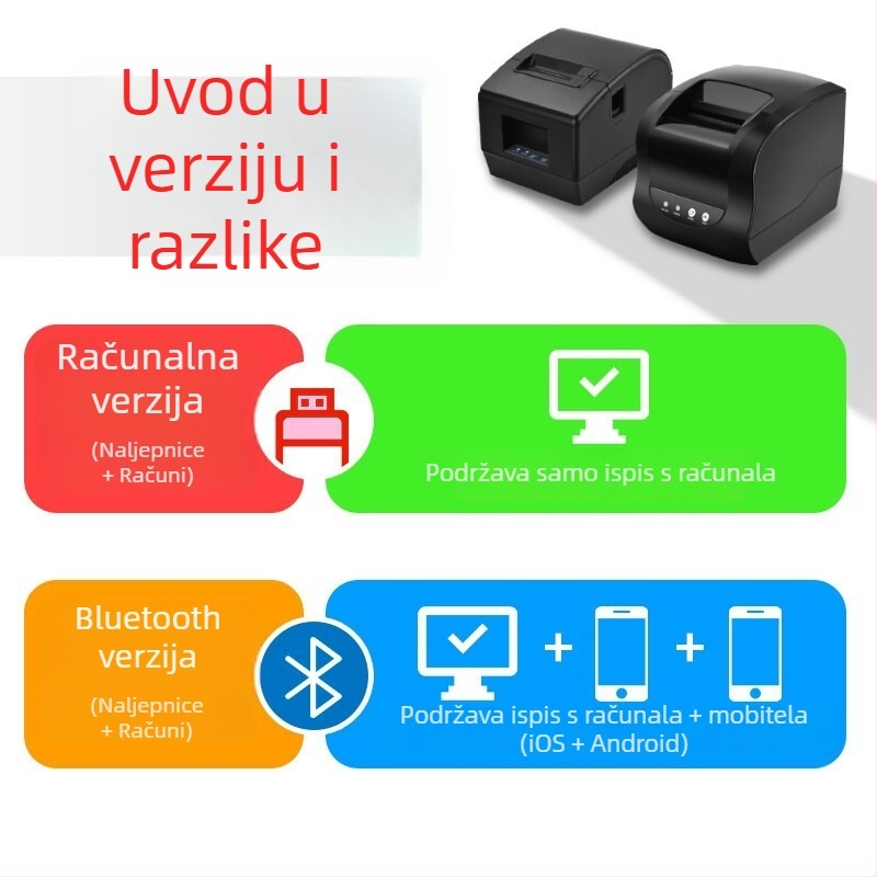 XP-365B termični pisač barkodova za samoljepljive etikete za odjeću i police s Bluetoothom